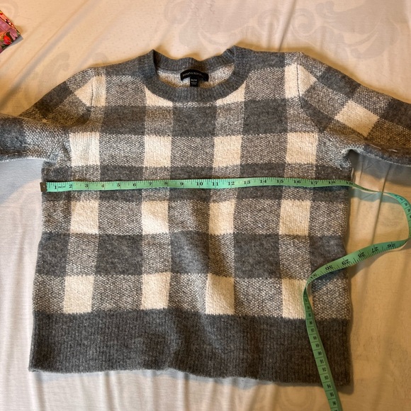 Grey check crew neck sweater - Picture 2 of 5